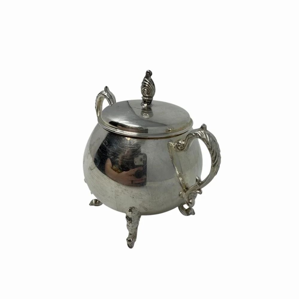 Vintage‎ Sheridan Sugar Bowl Silver on Copper